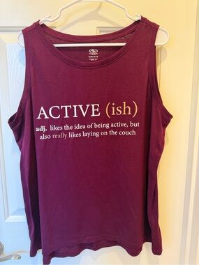 Athletic Works Maroon Graphic Tank